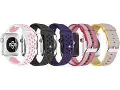 Set 5 Curele iUni compatibile cu Apple Watch 1/2/3/4/5/6/7, 42mm, Alb/Roz, Negru, Mov, Multicolor, G
